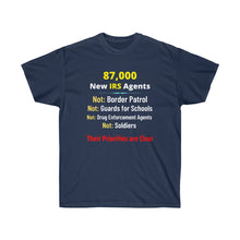 Load image into Gallery viewer, 87,000 IRS Agents - Not Cops or Border Control - Not Unisex Ultra Cotton Tee