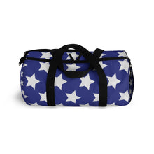 Load image into Gallery viewer, "White Stars, Blue Field. Patriotic." Duffel Bag