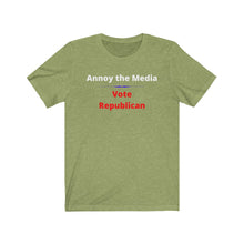 Load image into Gallery viewer, "Annoy the Media. Vote Republican." Unisex Jersey Short Sleeve Tee - GRW Designs