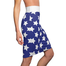 Load image into Gallery viewer, Blue Stars. Women's Pencil Skirt
