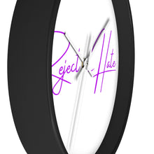 Load image into Gallery viewer, Reject Hate. Purple. Wall clock