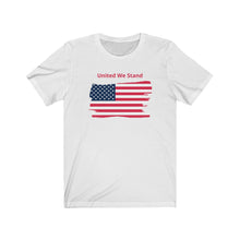 Load image into Gallery viewer, "United We Stand" Tattered Flag Unisex Jersey Short Sleeve Tee