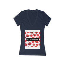 Load image into Gallery viewer, Memorial Day Poppies 2 - Women's Jersey Short Sleeve Deep V-Neck Tee
