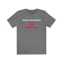Load image into Gallery viewer, "Annoy the Media. Vote Republican." Unisex Jersey Short Sleeve Tee - GRW Designs