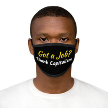 Load image into Gallery viewer, "Got a Job? Thank Capitalism." Mixed-Fabric Face Mask