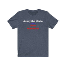 Load image into Gallery viewer, "Annoy the Media. Vote Republican." Unisex Jersey Short Sleeve Tee - GRW Designs
