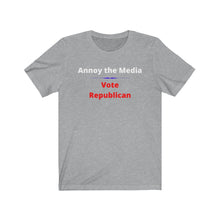 Load image into Gallery viewer, "Annoy the Media. Vote Republican." Unisex Jersey Short Sleeve Tee - GRW Designs