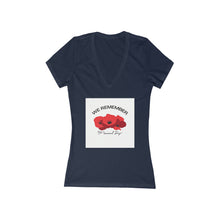 Load image into Gallery viewer, Memorial Day Poppies 3 - Women's Jersey Short Sleeve Deep V-Neck Tee