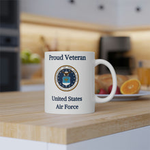 Load image into Gallery viewer, Proud Veteran - U.S.A.F. - White Mug, 11oz