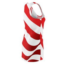Load image into Gallery viewer, Red Stripes. Team up with a Star Dress. Women's Cut & Sew Racerback Dress