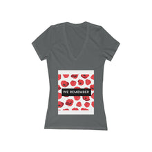 Load image into Gallery viewer, Memorial Day Poppies 2 - Women's Jersey Short Sleeve Deep V-Neck Tee