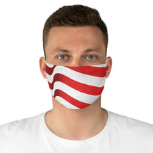 Load image into Gallery viewer, "Red and White Stripes." "Wavey flag look." Fabric Face Mask