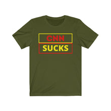 Load image into Gallery viewer, The Press. Politics. Media. "CNN Sucks." Unisex Jersey Short Sleeve Tee - GRW Designs