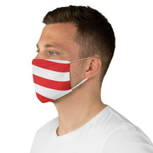 Load image into Gallery viewer, "Red and White Stripes." "Wavey flag look." Fabric Face Mask