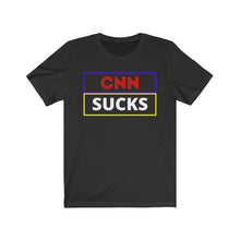 Load image into Gallery viewer, The Media. CNN. Politics. " CNN Sucks." Unisex Jersey Short Sleeve Tee - GRW Designs