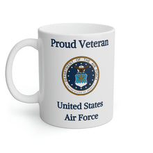Load image into Gallery viewer, Proud Veteran - U.S.A.F. - White Mug, 11oz