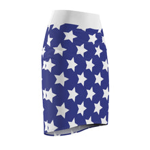 Load image into Gallery viewer, Blue Stars. Women's Pencil Skirt