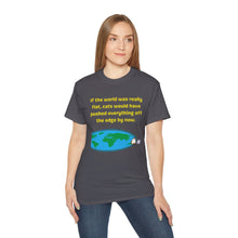 Load image into Gallery viewer, Flat Earth Cat Pusher. Unisex Ultra Cotton Tee

