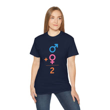 Load image into Gallery viewer, Male + Female = 2.  Unisex Ultra Cotton Tee
