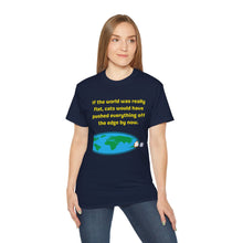 Load image into Gallery viewer, Flat Earth Cat Pusher. Unisex Ultra Cotton Tee

