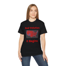 Load image into Gallery viewer, Red-Volution. It Begins. Election Map 2024. Unisex Ultra Cotton Tee
