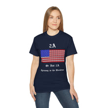 Load image into Gallery viewer, 2A.  Pistol Stripes flag. Tyranny is the Question. Unisex Ultra Cotton Tee
