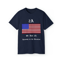 Load image into Gallery viewer, 2A.  Pistol Stripes flag. Tyranny is the Question. Unisex Ultra Cotton Tee
