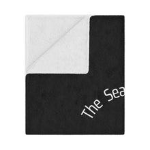 Load image into Gallery viewer, Baby Sea Turtle. The Sea is Calling. White on black. Minky Blanket
