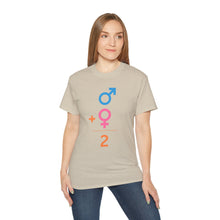 Load image into Gallery viewer, Male + Female = 2.  Unisex Ultra Cotton Tee
