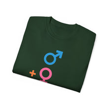 Load image into Gallery viewer, Male + Female = 2.  Unisex Ultra Cotton Tee
