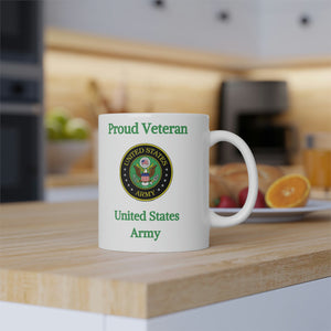 Proud Veteran - U.S. Army - White Mug, 11oz