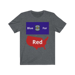 Police. "Blue for Red."  Unisex Jersey Short Sleeve Tee