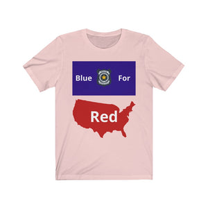 Police. "Blue for Red."  Unisex Jersey Short Sleeve Tee