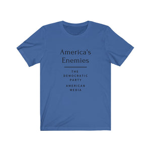 Politics. Media. "America's Enemies."  Unisex Jersey Short Sleeve Tee - GRW Designs