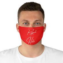 Load image into Gallery viewer, Reject Hate. Red and White. Fabric Face Mask
