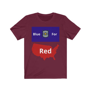 Police. "Blue for Red."  Unisex Jersey Short Sleeve Tee