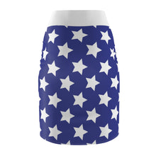 Load image into Gallery viewer, Blue Stars.  Women&#39;s Pencil Skirt
