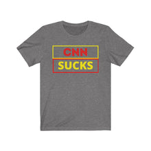 Load image into Gallery viewer, The Press. Politics. Media. &quot;CNN Sucks.&quot;  Unisex Jersey Short Sleeve Tee - GRW Designs
