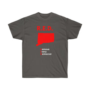 Connecticut - R.E.D. = Remove Every Democrat - Unisex Ultra Cotton Tee