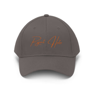 "Reject Hate." Orange. Unisex Twill Hat