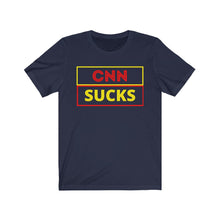 Load image into Gallery viewer, The Press. Politics. Media. &quot;CNN Sucks.&quot;  Unisex Jersey Short Sleeve Tee - GRW Designs
