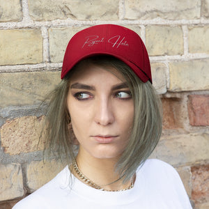 Reject Hate. Silver / Grey Embroidery.  Unisex Twill Hat