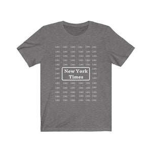 Media. Lies. New York Times.  Unisex Jersey Short Sleeve Tee - GRW Designs