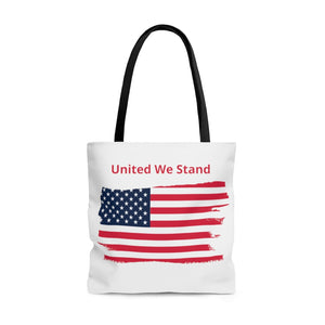 "United We Stand" Tattered Flag AOP Tote Bag