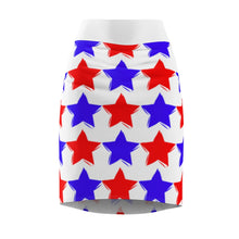 Load image into Gallery viewer, &quot;Red and Blue Stars.&quot;  Women&#39;s Pencil Skirt
