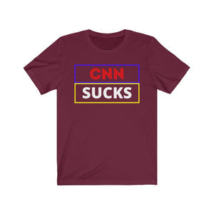 The Media. CNN. Politics.  " CNN Sucks."  Unisex Jersey Short Sleeve Tee - GRW Designs