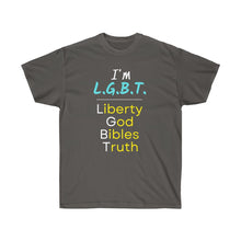 Load image into Gallery viewer, LGBT - Liberty, God, Bibles, Truth - Unisex Ultra Cotton Tee
