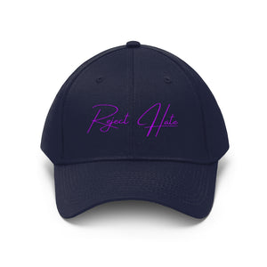 Reject Hate. Purple. Unisex Twill Hat