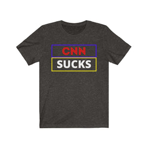 The Media. CNN. Politics.  " CNN Sucks."  Unisex Jersey Short Sleeve Tee - GRW Designs