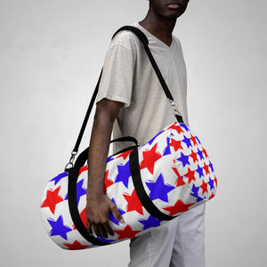 "Red and Blue Stars. Patriotic."  Duffel Bag